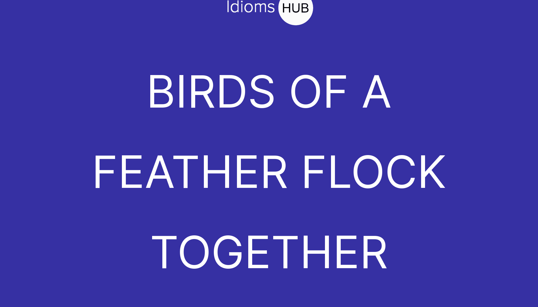 BIRDS OF A FEATHER FLOCK TOGETHER | Idiom Meaning & Examples